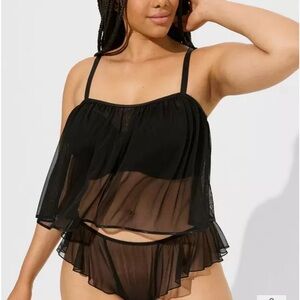 Torrid NWT Playful Mesh Cami Top in Rich Black​ size 2x